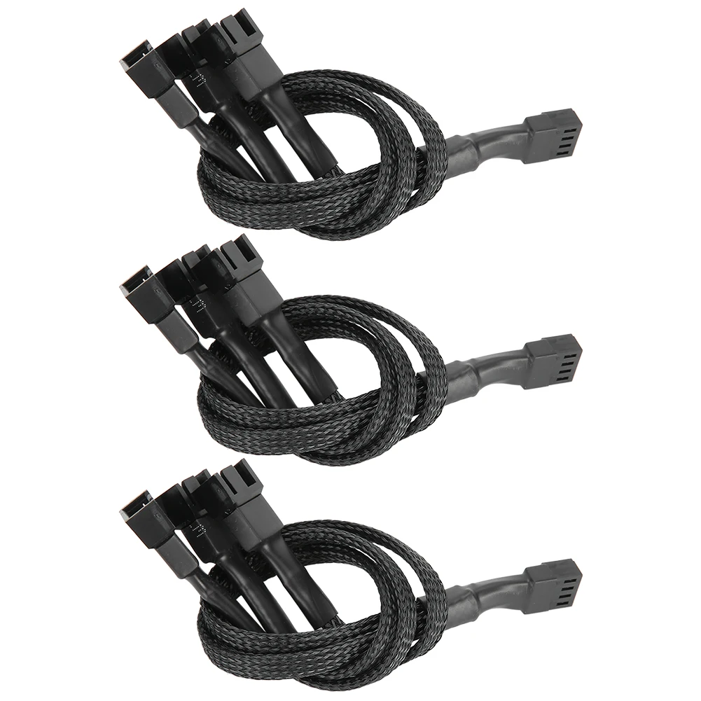 

3pcs 3‑Port Cooler Cooling Fan Splitter Cable 4p to 4pin Cable Wire
