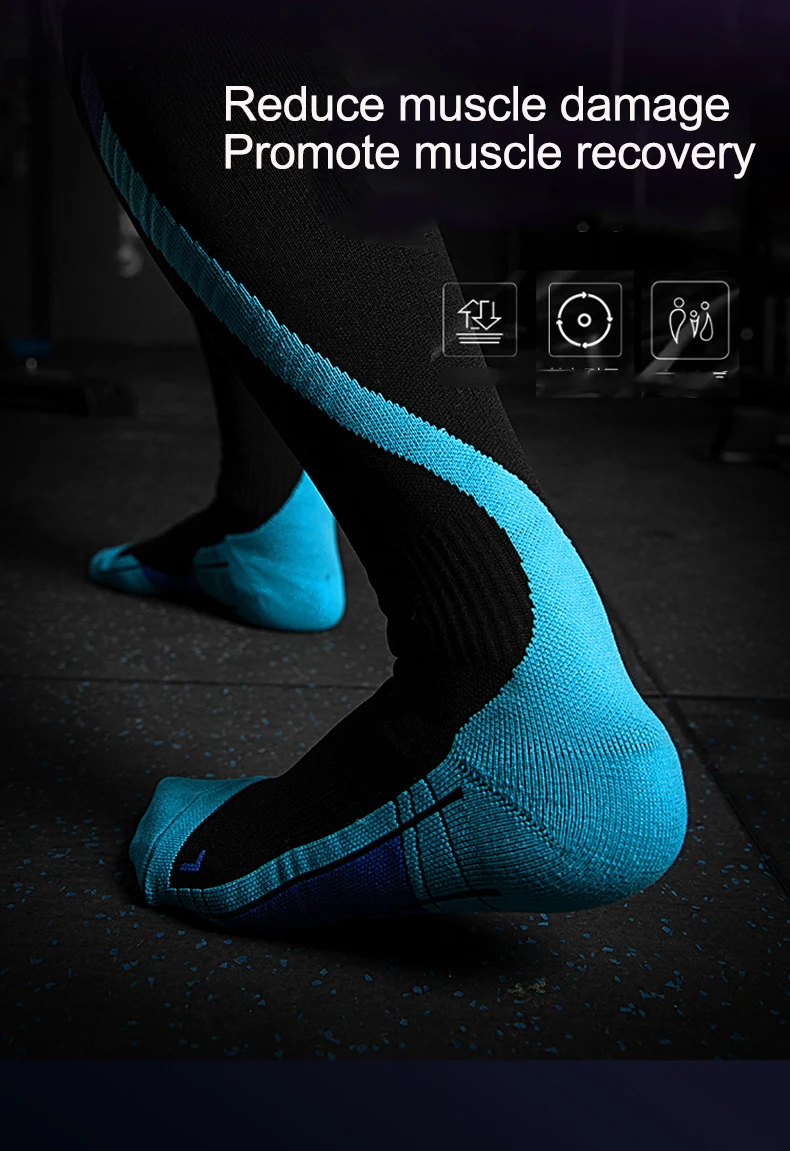 Sports Pressure Socks Long Tube Compression Calf Socks Long-distance Running Mountaineering Marathon Running Socks