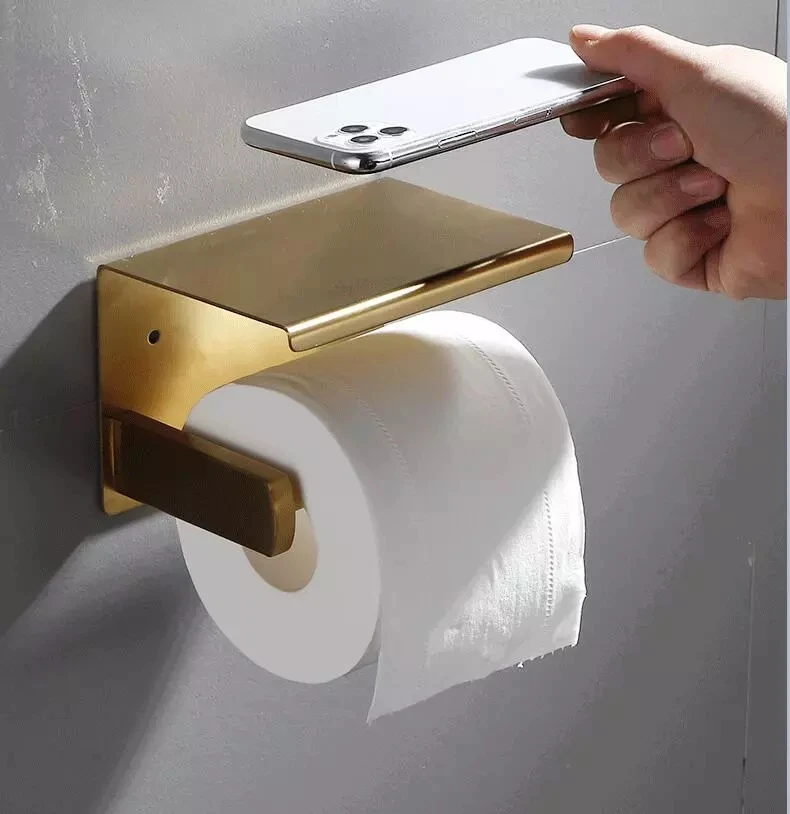 Черный держатель для рулона бумаги простой матовый черный туалетной из