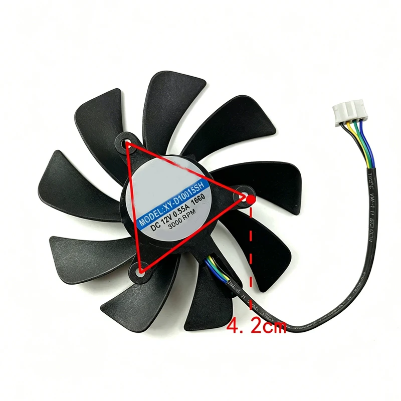 Вентилятор охлаждения GPU 93 мм XY-D10015SH DC12V 4Pin PWM, совместимый с MSI GTX1660 1660Ti RTX2060 2060S RTX2070 AERO ITX (art.: 3920db94edeb3) - 3920db94edeb3