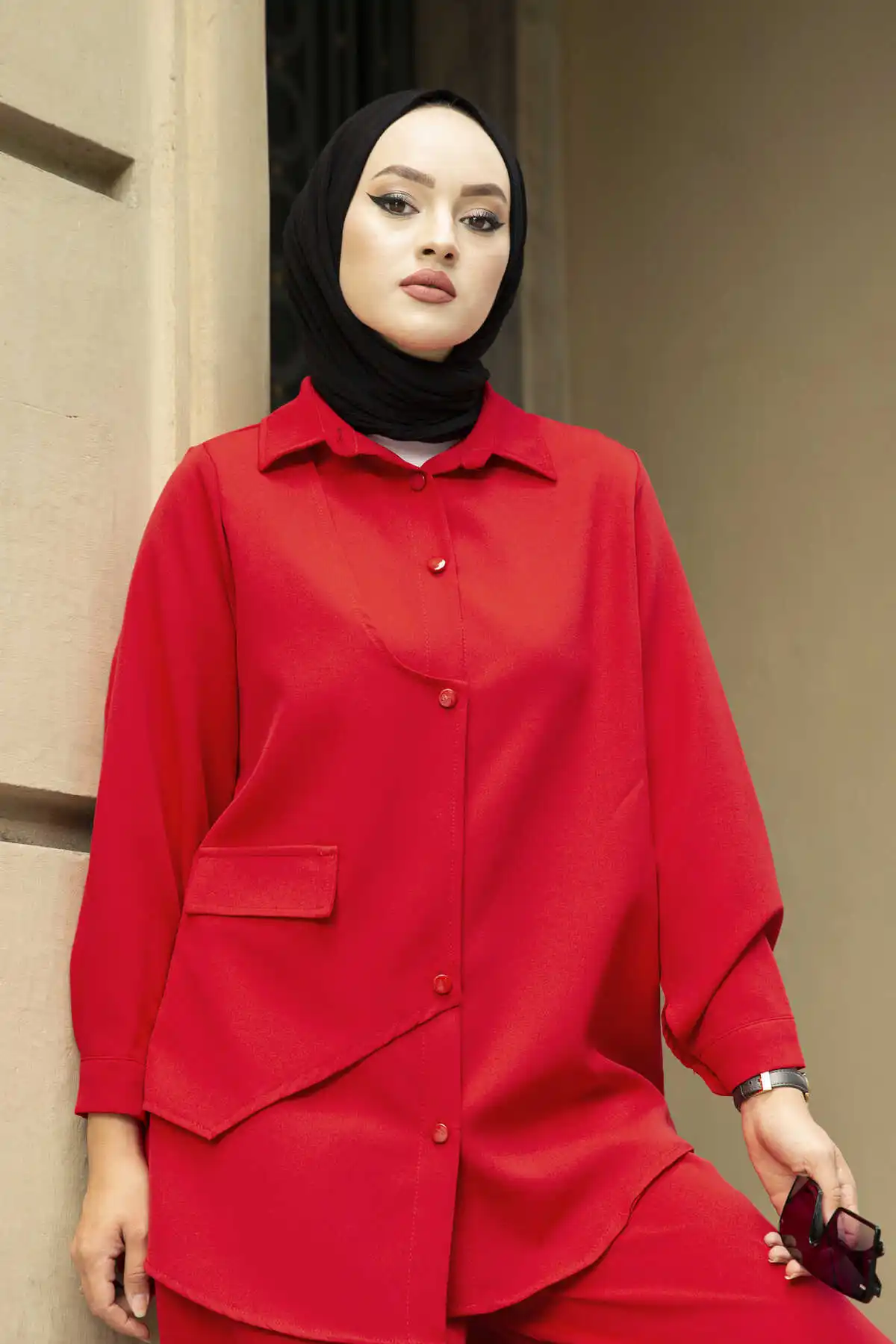 Зимний золотой двойной костюм красный