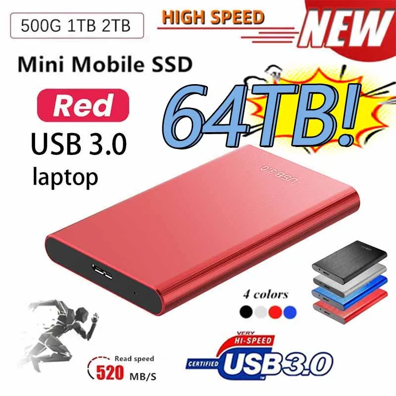 

Высокоскоростной портативный внешний жесткий диск 500 ГБ, 1 ТБ, USB 3,0, оригинальный интерфейс для компьютеров, ноутбуков