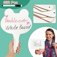blank dry erase board paddle quick response white board handheld white board with handle teaching props 2 sided white boards
