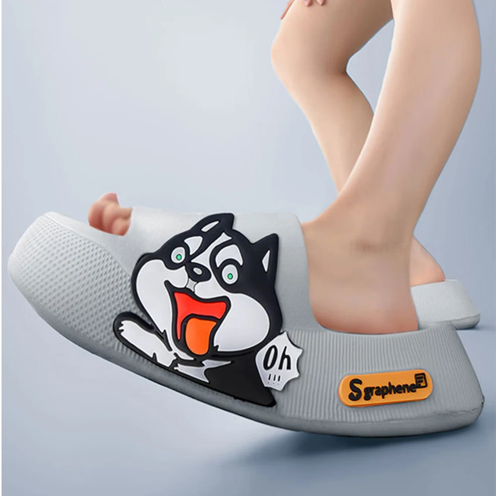 Women Slipper with Dog Platform Cute Soft Slippers for Home Female Slides Simple Fashion Summer Shoes Fun Non-Slip Outdoor Trend