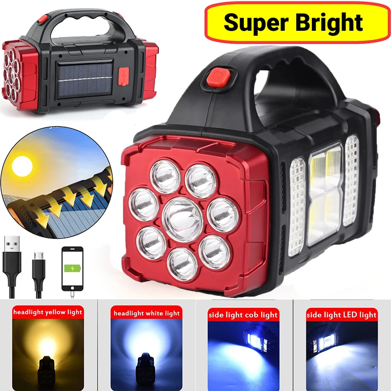 

Powerful Rechargeable LED Flashlight COB Zoomable Waterproof Tactical Torch Lamp Bulbs Charge Mobile Phone Camping Flashlight