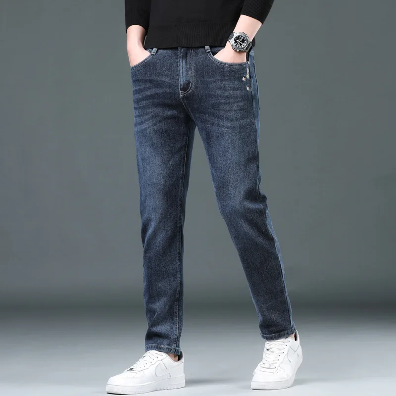 Men Jeans Men Pants Autumn And Winter New Thickening Warm Casual Youth Fashion All-Match Men's Pants
