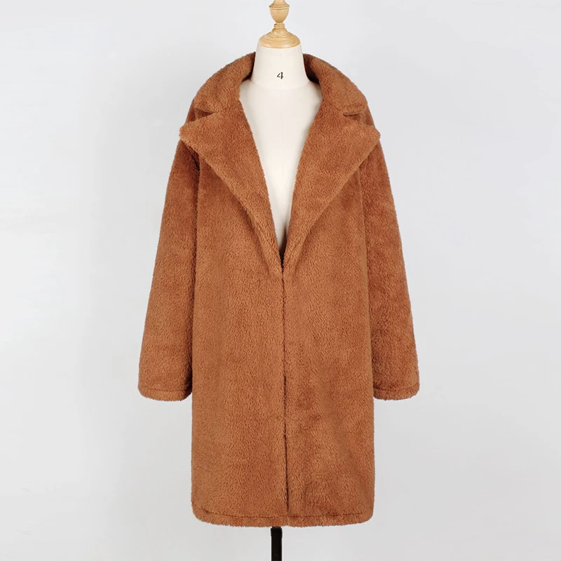 2022 Autumn Long Winter Coat Woman Faux Fur Coat Women Warm Ladies Fur Teddy Jacket Female Plush Teddy Coat Outwear