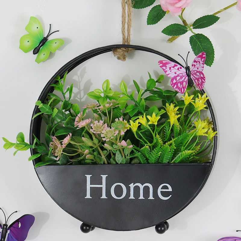 Искусственные цветы в горшке лаванда железный настенный цветочный горшок штаны