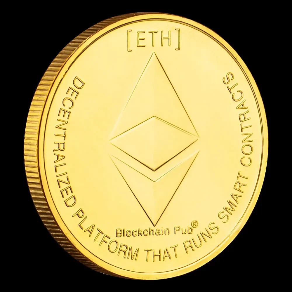 Памятная монета Ethereum посеребренные коллекционные монеты ETH физическая