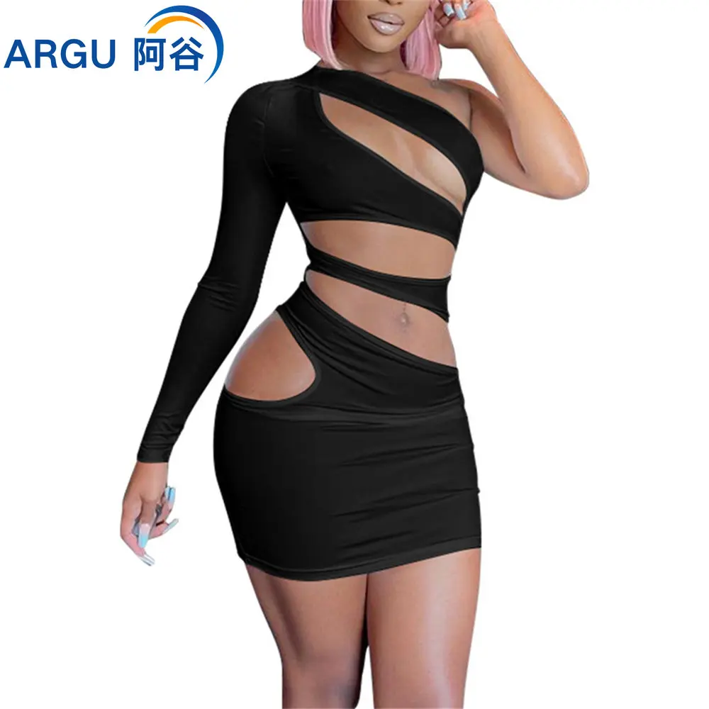 

2023 New Bare Back Neck Dress Open Side Thigh SplitDress Deep Plunge Sexy Low Cut Night Club Wear Honeymoon Women Summer