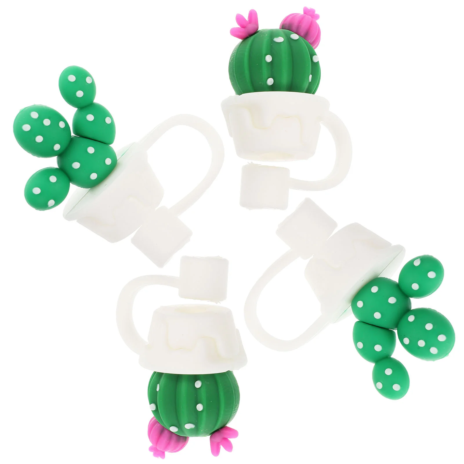 

4Pcs Straw Tips Cover Cactus Straw Covers Straw Plug Portable Cute Straw Plugs Caps