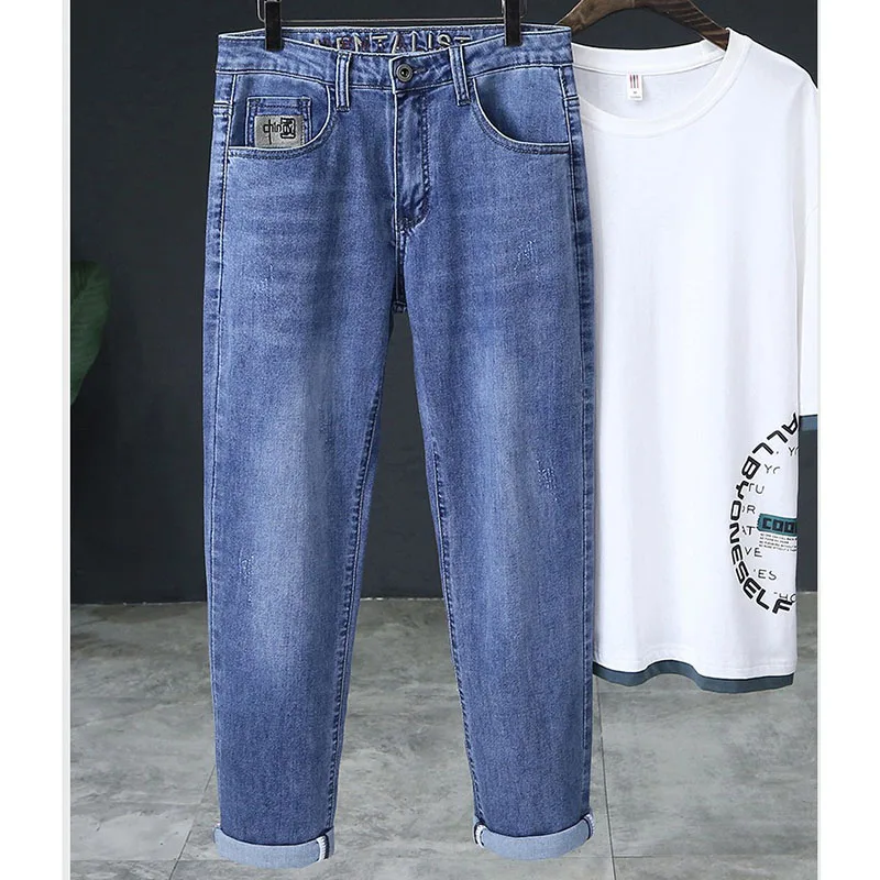 Men's Jeans New Fashion Chinese Stlye Embroidery Stretch Denim Trousers High Quality Streetwear Pants Designer Clothes Men