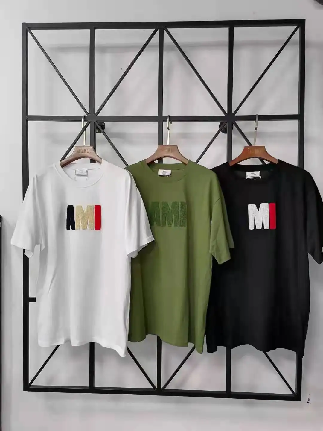

AMI Alexandre Mattiussi unisex men and women couples fashion casual trend cotton round neck T-shirt boyfriend girlfriend gift157