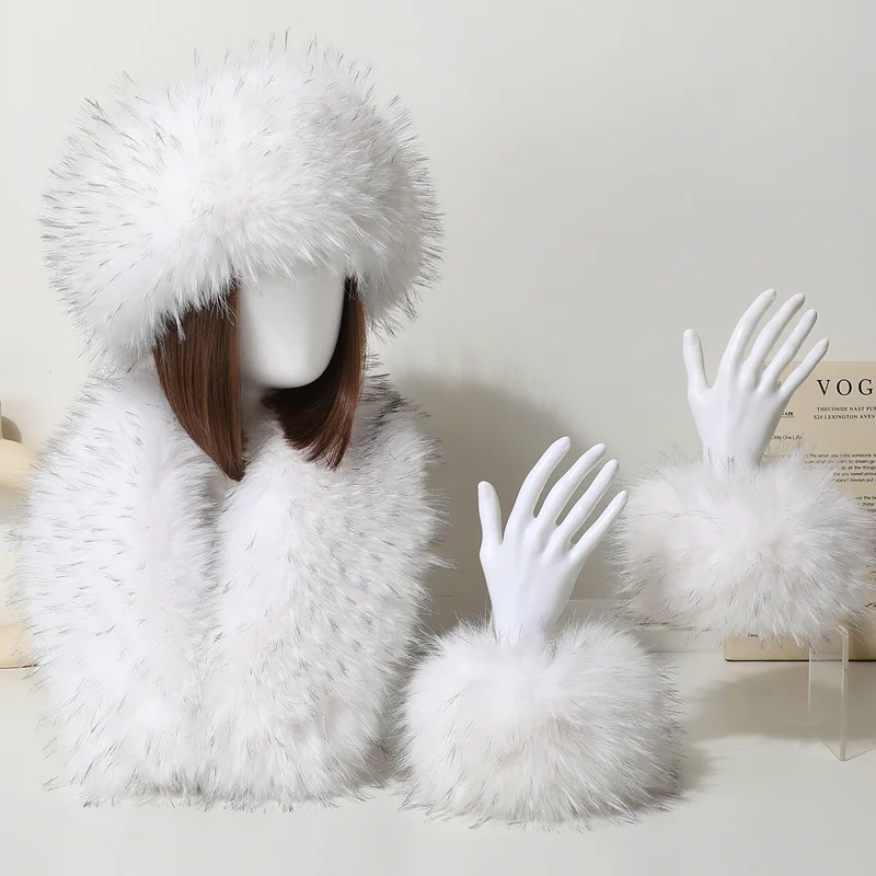 4 шт./компл. женские зимние повязки на голову из искусственного лисьего меха шапки