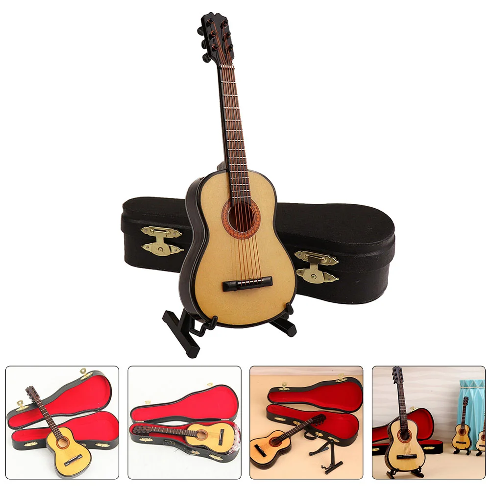 

Guitar Miniature Mini Model Instrument Decor Musical Toy Toys Electric Gift Figurine Instruments Craft Tiny Realistic Adornment