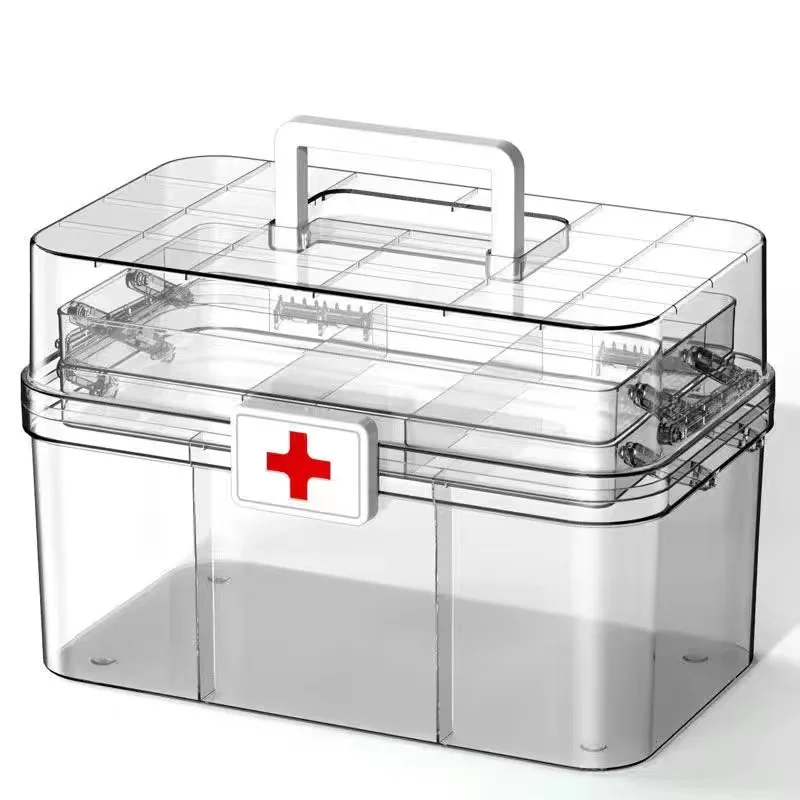 

Large Capacity Medicine Box 3 Layers Medical Frst Aid Box Medicine Classification Emergency Storage Box Family Remedy Suitcase