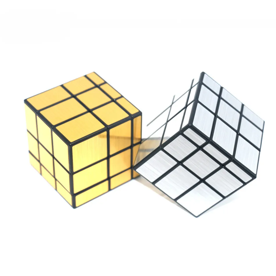 

QiYi 3x3x3 Mirror Magic Cube puzzle Speed Magico Cube baby kids Toys with Gold Silver sticker stickers Fidget Toys