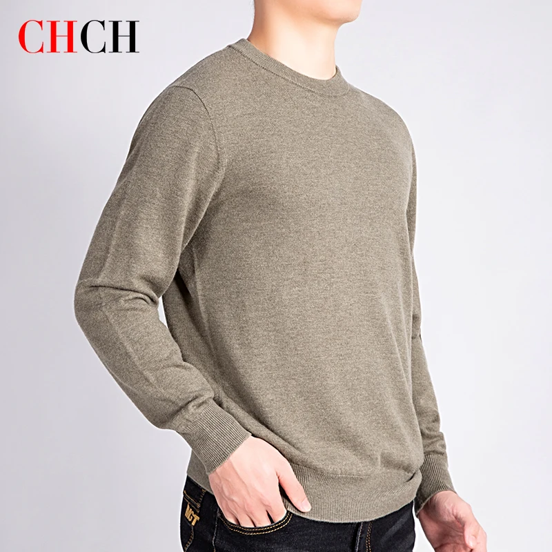 

CHCH Men 100%Cashmere Sweater Autumn Winter Soft Warm Jersey Jumper Pull Homme Hiver Pullover Half Knitted Sweaters