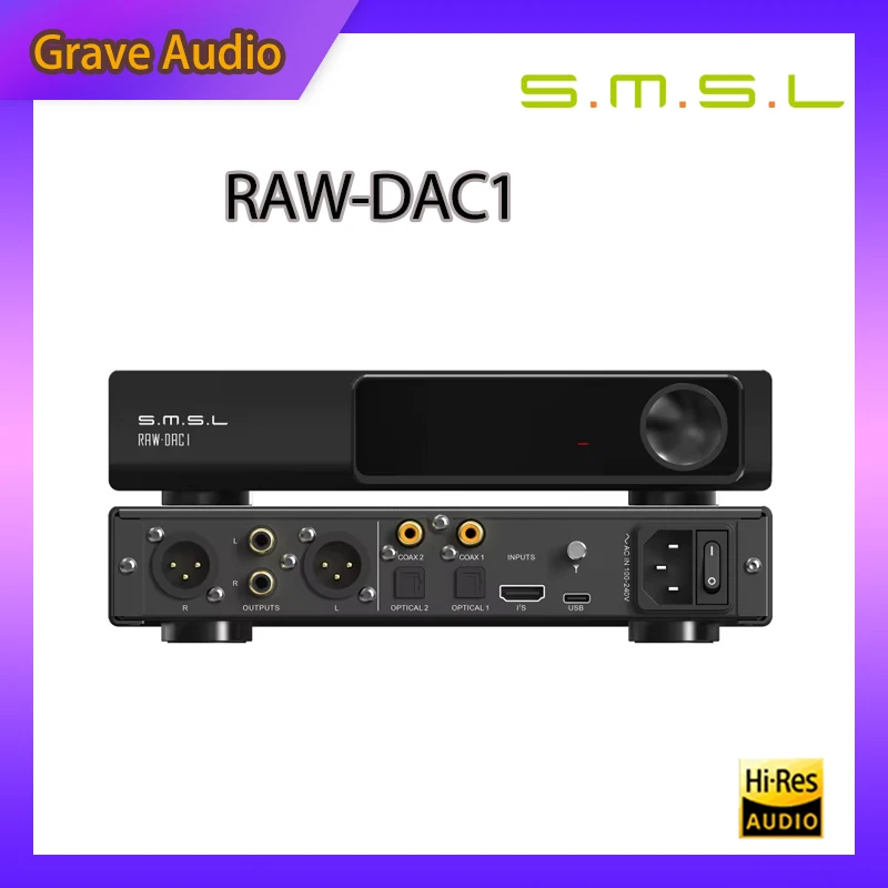 SMSL RAW-DAC1 HIFI Настольный аудиодекодер MQA USB ЦАП AK4499EX Чип Bluetooth 5.1 Предусилитель