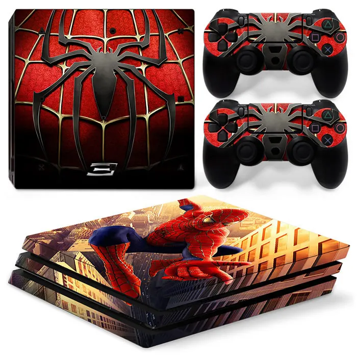 Виниловая наклейка Marvel Spiderman Venom для консоли PS4 Pro и 2 контроллеров, наклейка на корпус и аксессуары для игры.