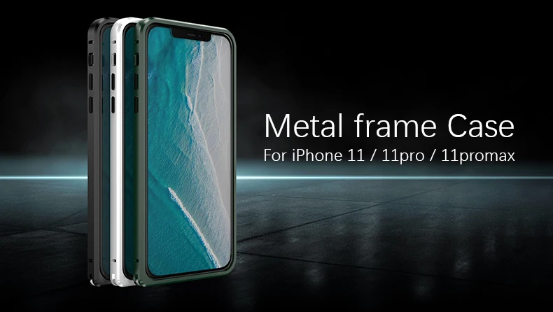 

Original LOVE MEI Metal Frame Case For iPhone 11/11 Pro/11 Pro Max Ultra Thin Anti Fall Resistance Bumper Armor Cover Cases