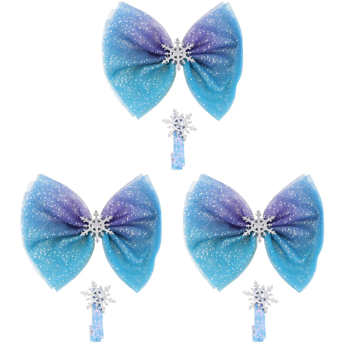 

6 шт. заколки для волос для девочек, рождественские банты для волос для девочек, блестящие заколки для волос с бантом, заколки для волос со снежинками и бантами