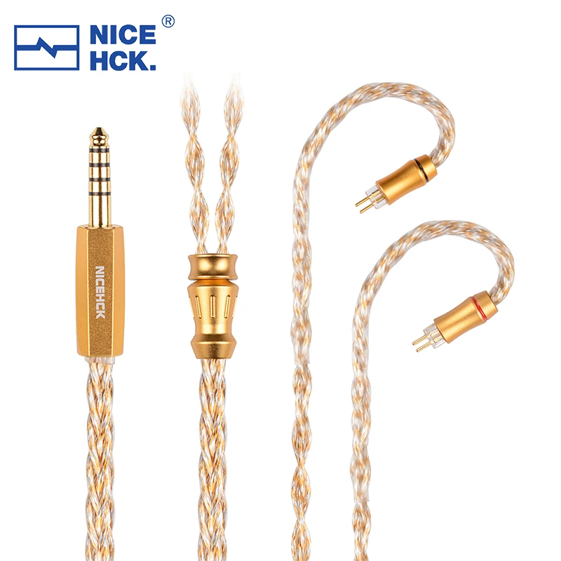 NiceHCK Золотая Корона 8N OCC + посеребренный 5-элементный сплав HIFI наушники кабель 3,5/2,5/4,4 мм MMCX/0,78 2Pin для мужества N5005 IE900