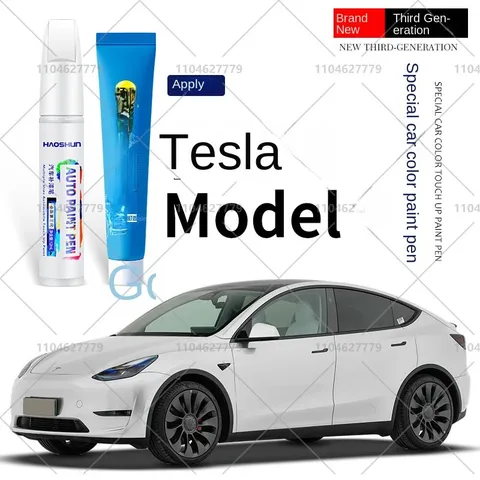 Для 2012-2025 Tesla Model 3 Y X S Ручка для ремонта автомобильной краски Ручка для ретуши автомобиля Черно-белая ручка для ремонта краски Tesla Ремонт краски