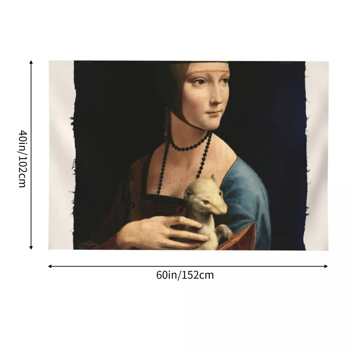Дама с Эрном - Классическая картина Леонардо да Винчи гобелен украшения для