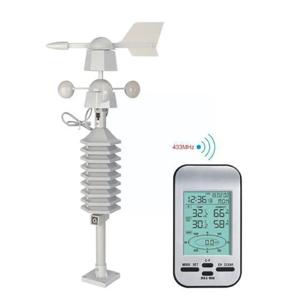 

Home Wireless Weather Station Anemometer Out Wind Speed Direction Temperature Wind Chill Meter Digital Humidity Sensor V1O2