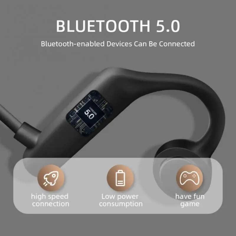 

K79 Bone Conduction Earphone 5.0 Wireless Headphone IPX5 Waterproof Headest With Microphone Portable Audio Video Plastic