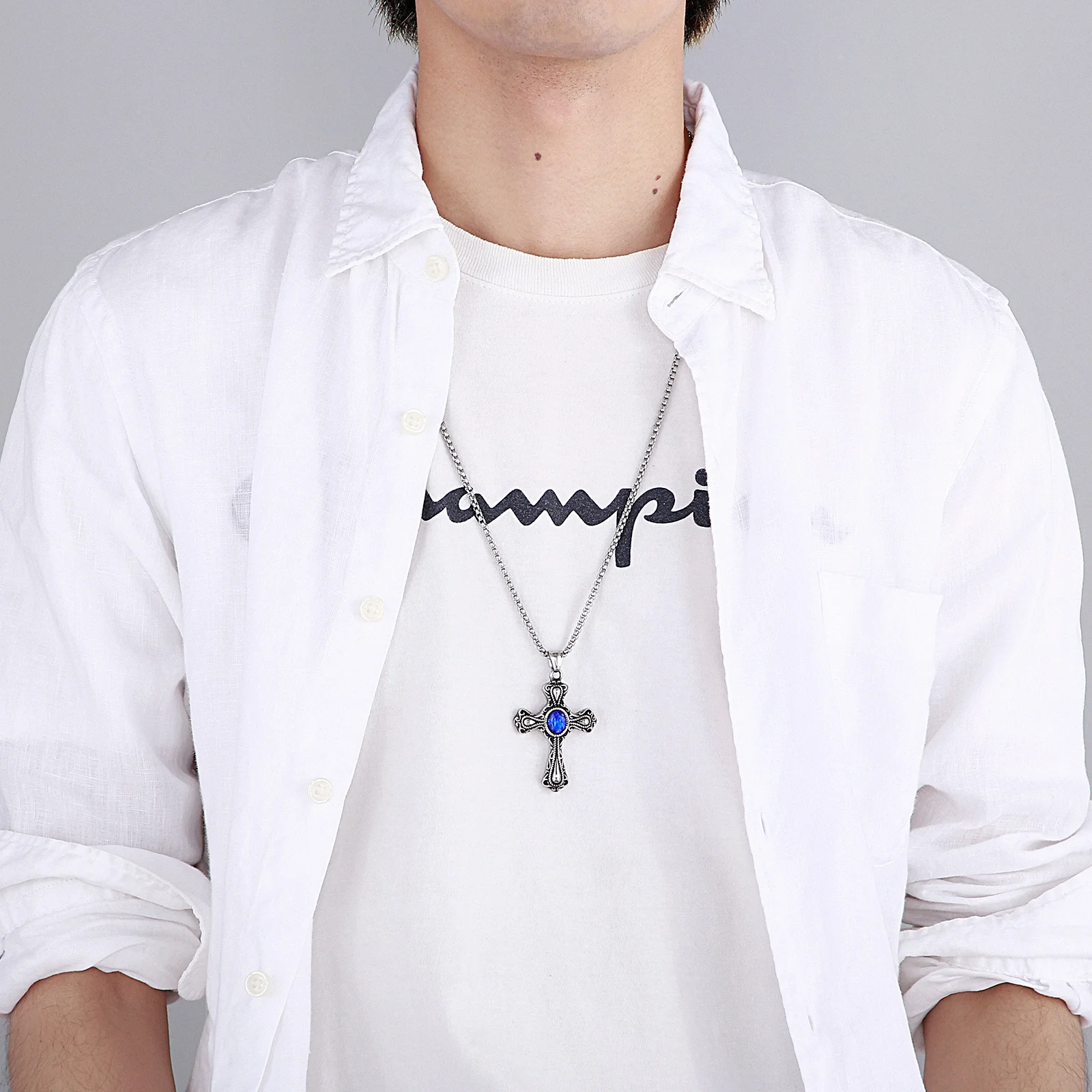 Роскошное мужское и женское ожерелье Kalen винтажный крест-кулон аксессуары для
