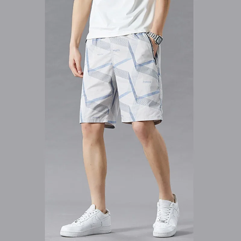 Шорты мужские спортивные с эластичным поясом брендовые хлопковые кулиской