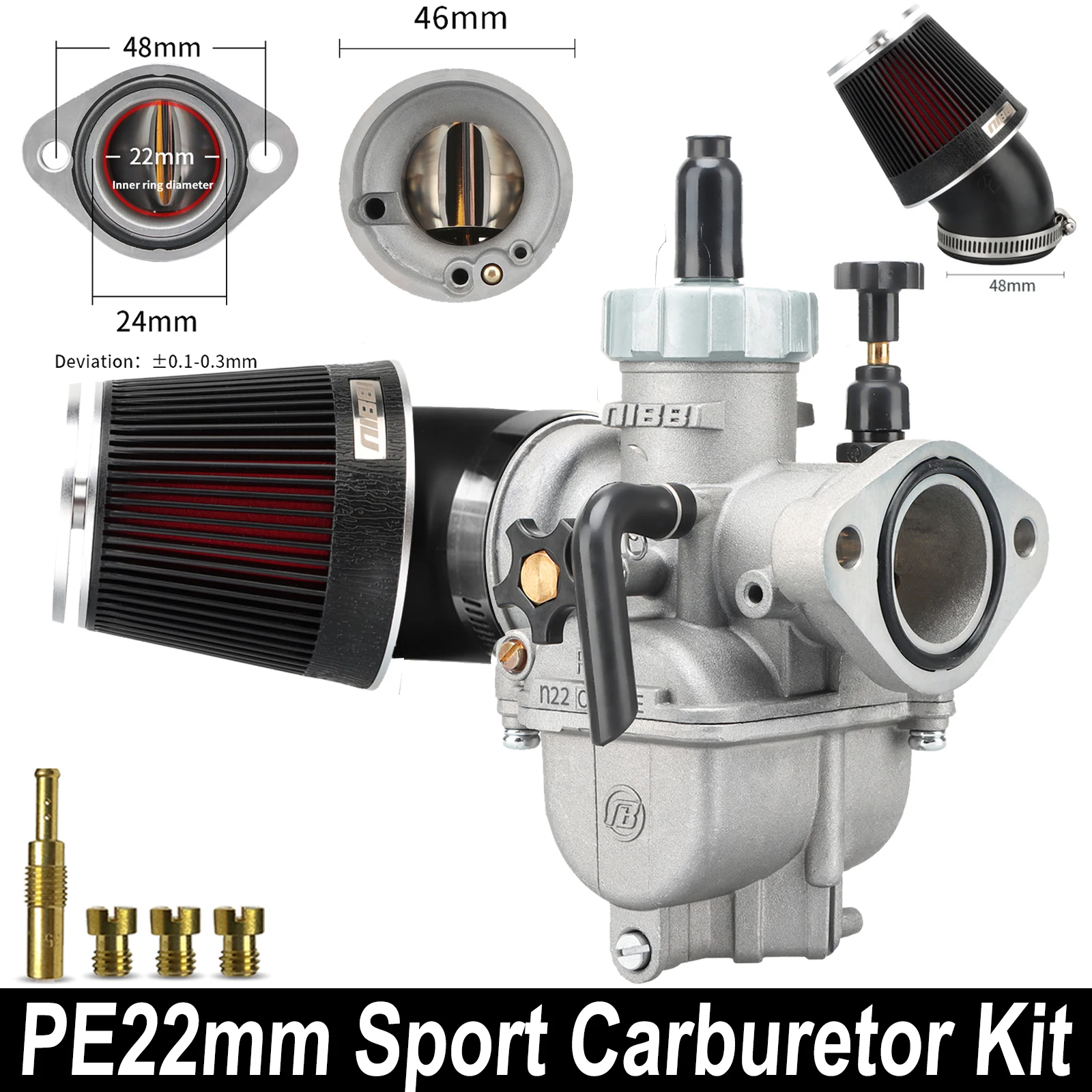Набор фланцевых карбюраторов NIBBI PE с воздушным фильтром с ЧПУ, карбюраторы для Yamaha Honda 2T 4T, аксессуары для мотоциклов Pit Dirt Bike