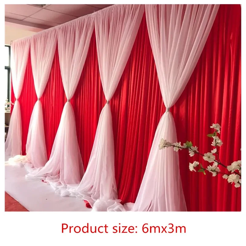 Фон для свадебной вечеринки с заколкой занавеска из ледяного шелка блестками 3 х 6