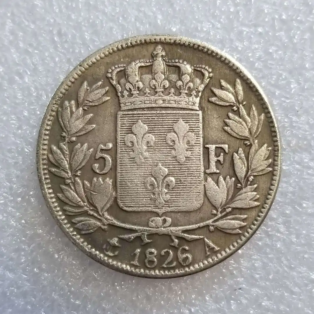 

1826 французская монета в виде серебряного доллара в 5 франков, памятная монета, украшение для дома, волшебная Монета на удачу, игрушечные моне...