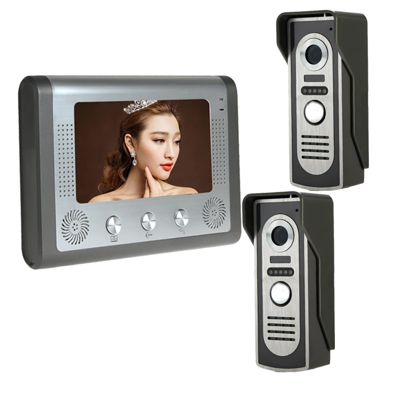 SYSD Wired 7 Inch Color Video Door Phone Intercom system Kit IR Camera Doorphone Monitor