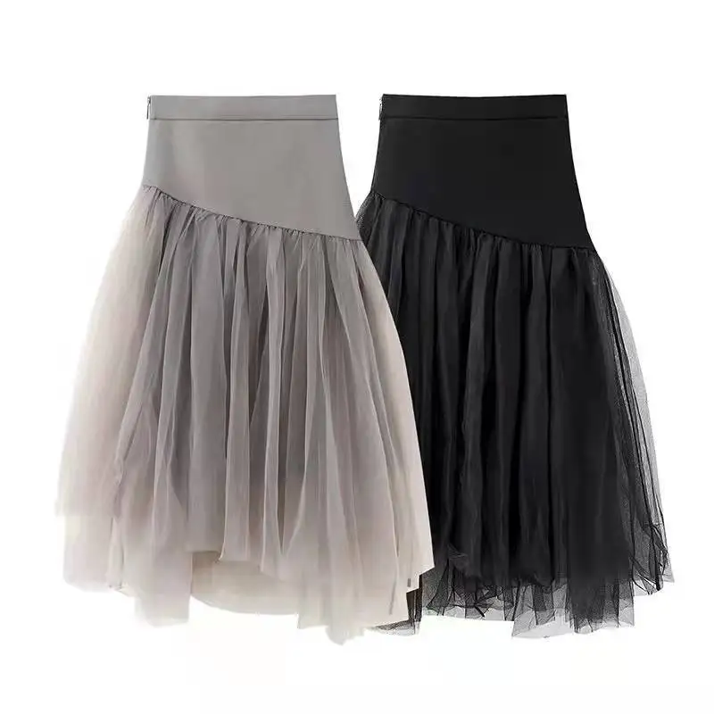 Women Mesh  Women's Half Skirt Summer  Bottom Half Skirt Large  Short  harajuku  A-LINE  Casual  Polyester  empire