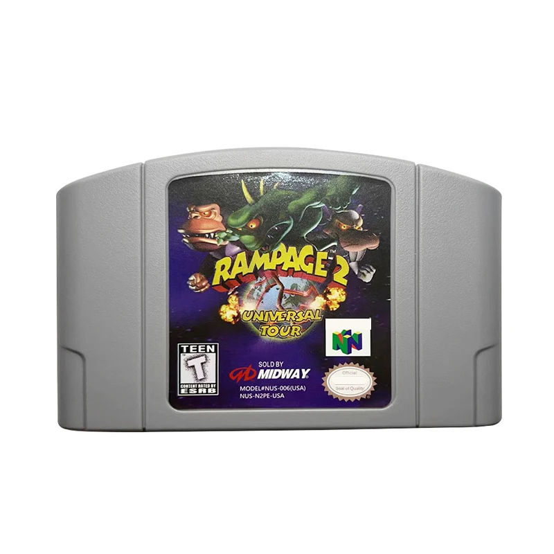 

Rampage 2: Универсальный Тур N64 серия игровых карт американское издание и японская анимация Превосходное качество игрушки подарки.