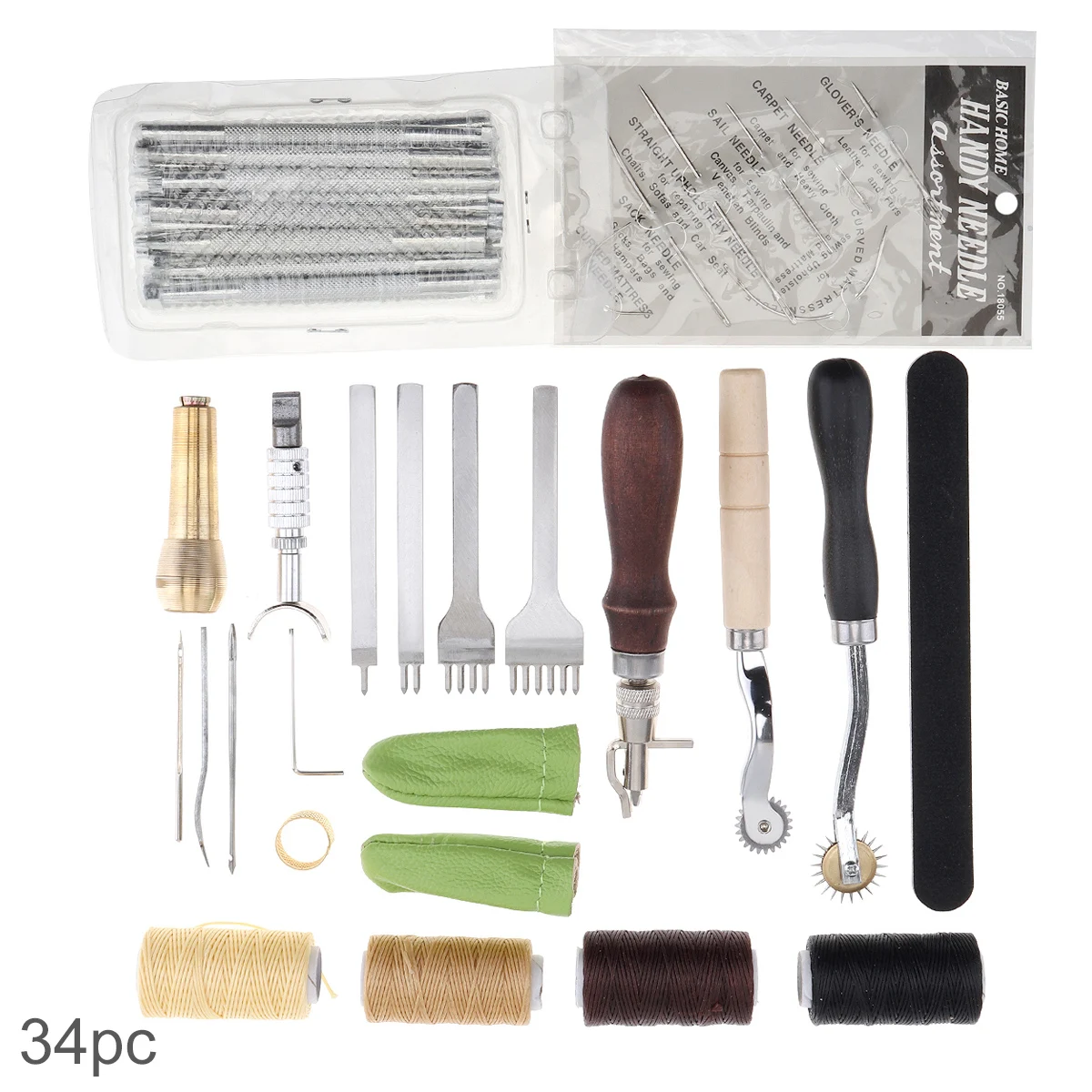 

34 шт., набор инструментов для работы с кожей