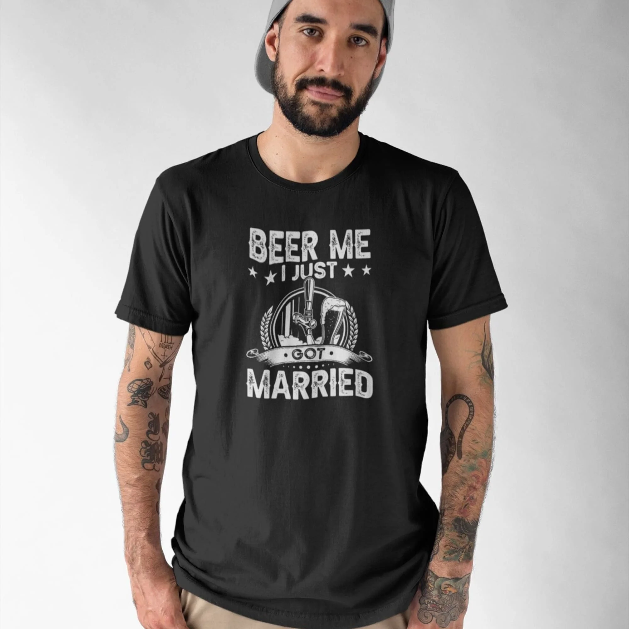 Футболка с надписью Beer Me я только что поженился забавная для свадьбы жениха