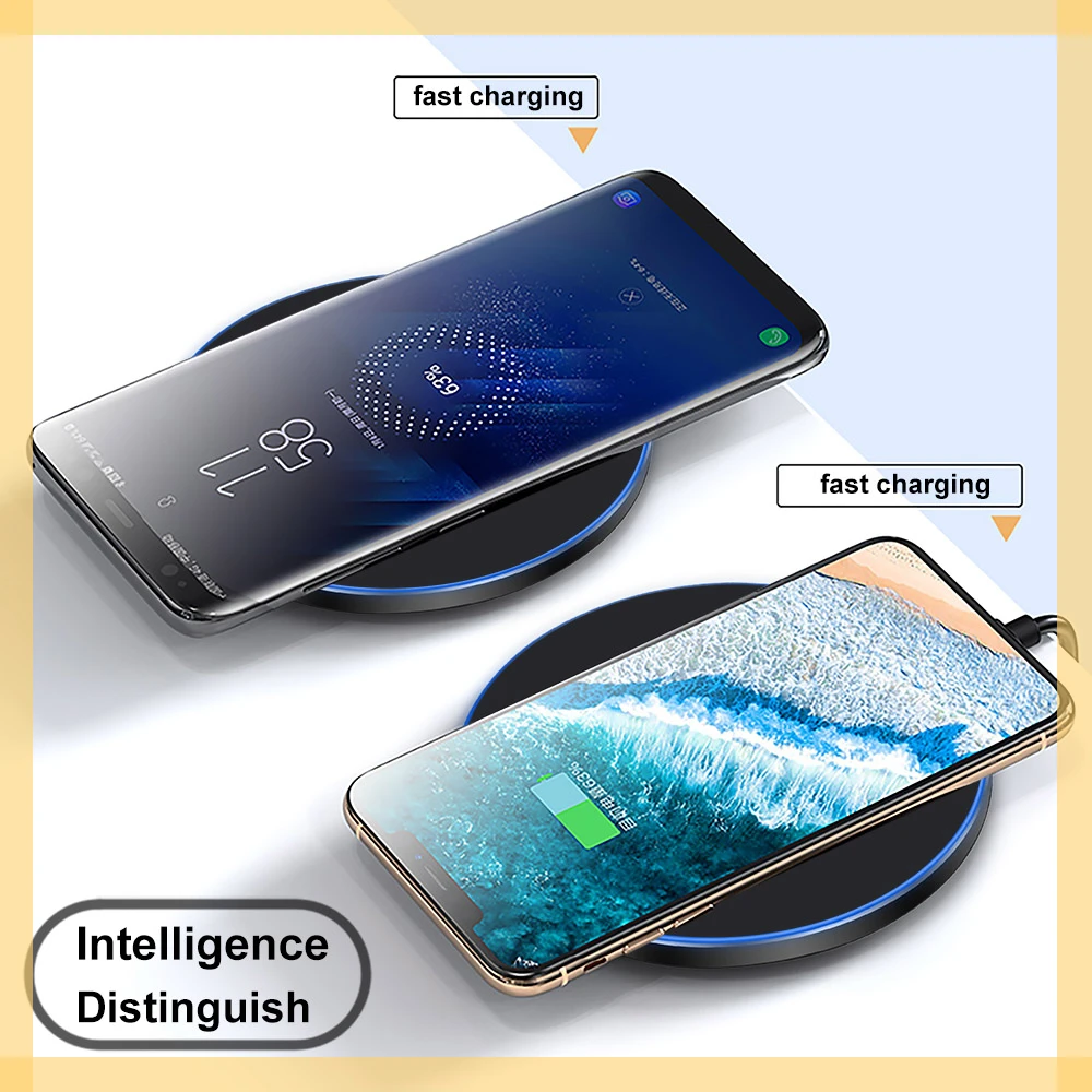 

Wireless Charger For iPhone 13 12 11 Pro Xs Max Mini X Xr Induction Fast Wireless Charging Pad For Samsung s8 s9 s10 note