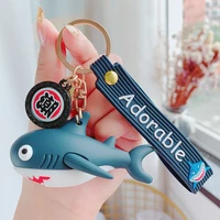 cartoon shark doll key chain car chain ring cute net red ins mens and womens personalized creative schoolbag pendant