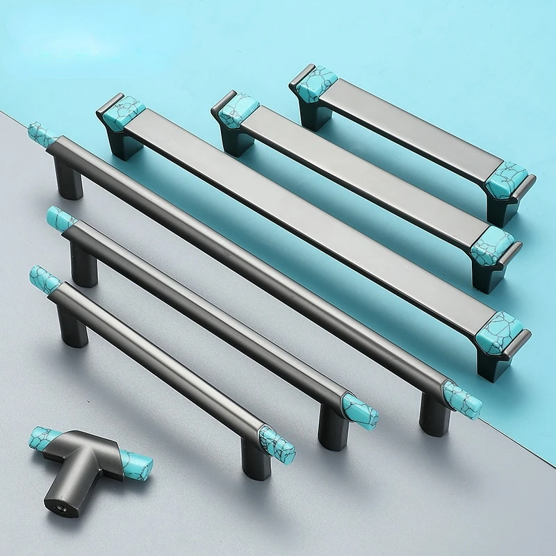 

Turquoise Zinc Alloy Handle Wardrobe Cabinet Handle High-end Restaurant Sideboard Cabinet Door Handle Cabinet Drawer Handle