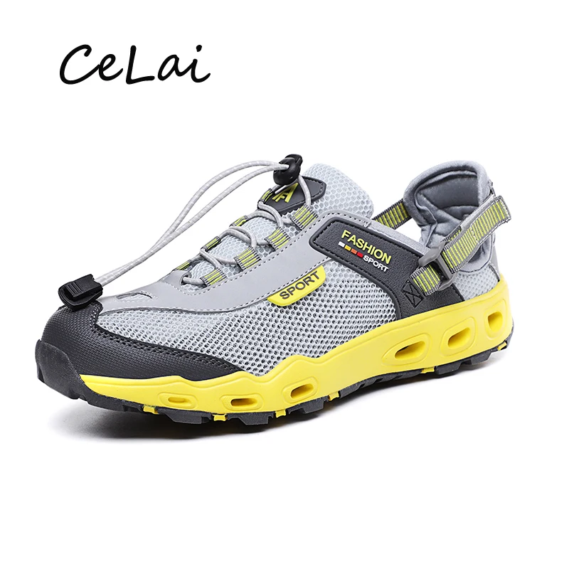 

CeLai Summer Shoes Men Big Size Sandals Mesh Casual Shoes Male Quality Design Outdoor Beach Sandals Roman Water Sneakers A-031
