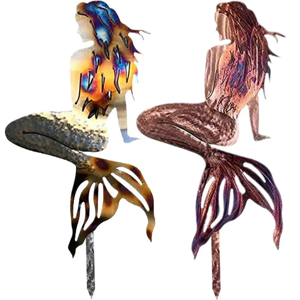 

Металлическая скульптура русалки, кованые железные поделки, настенное искусство для сада, бассейна, пляжа, украшение, аксессуары для домашн...