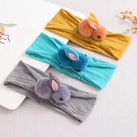 cute plush bunny hair accessories soft rabbit elastic nylon headband newborn protection halomen hair accessories for baby girls