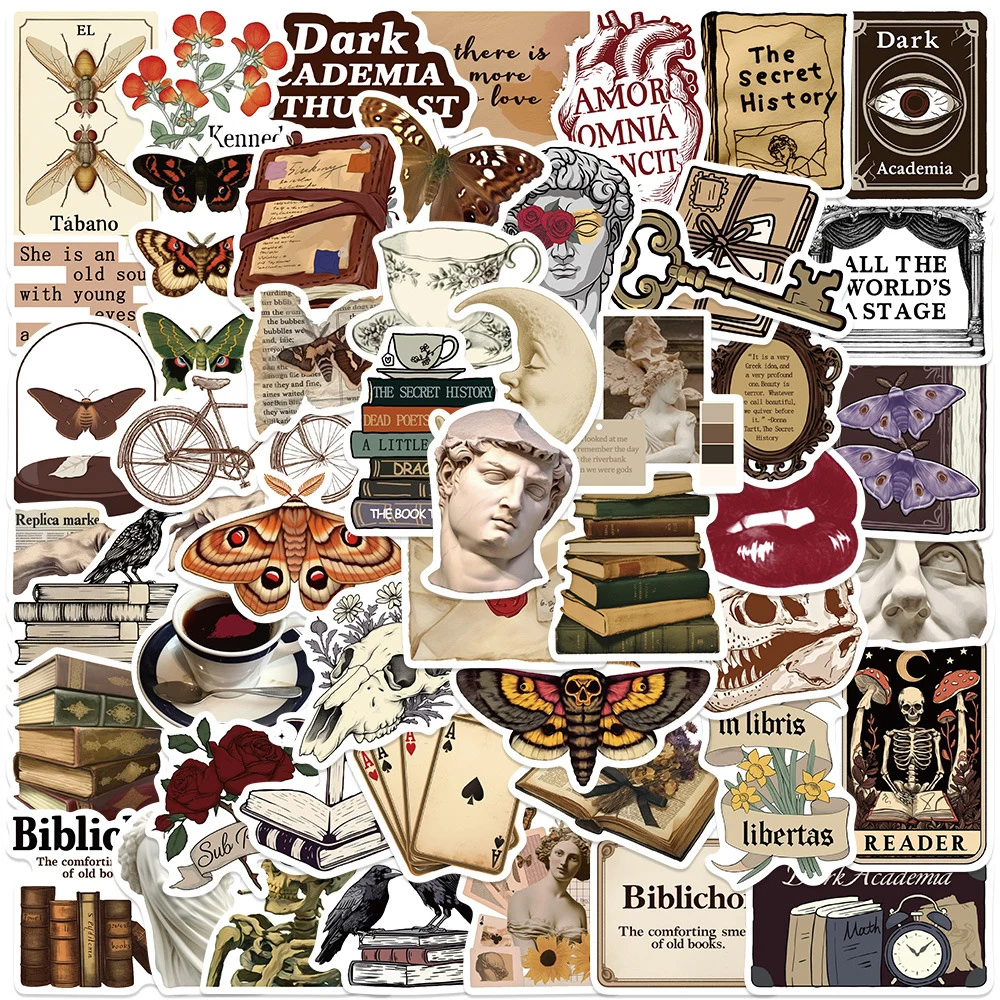 10/30/50 шт. Темные академические наклейки с граффити Ретро Эстетические Украшения