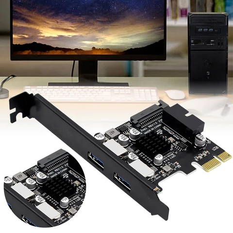 Карта расширения USB 3.0 PCI-E 5 Гбит/с PCI-e USB3.0 Адаптер контроллера-концентратора SATA 15-контактный порт питания для настольных ПК с ОС Windows/Linux