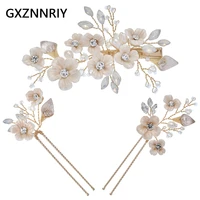 bridal wedding hair accessories handmade crystal pearl flower hair clips for women hair pins bride headpiece bridesmaid hairpins